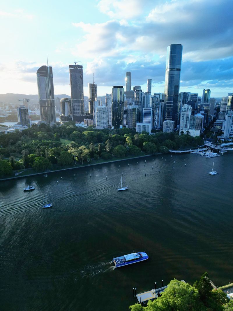 Brisbane's city towers rising above the river